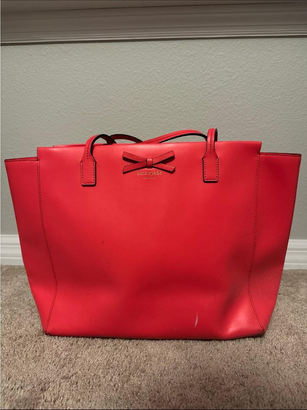 kate spade Hot Pink Leather Bow Detail Tote